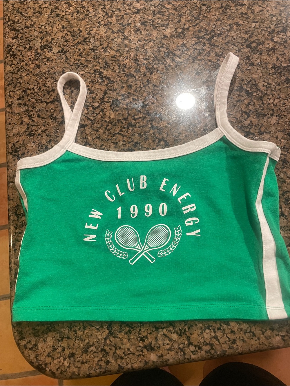 Green New Club Energy 1990 Cropped Tank Top